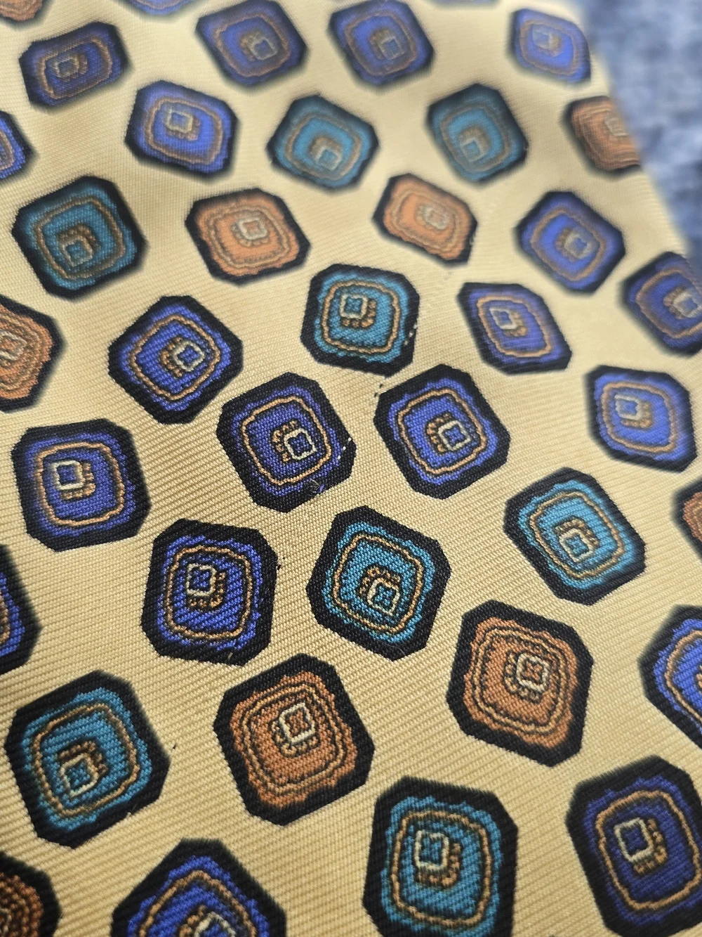Stefano Ricci Men’s Yellow Geometric 100% Silk Tie